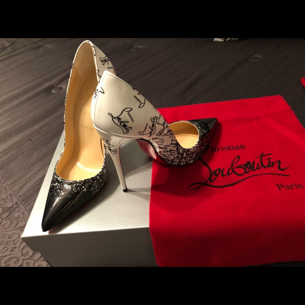 Unique beautiful sexy Red bottoms. Authentic. Used once inside. Excellent.